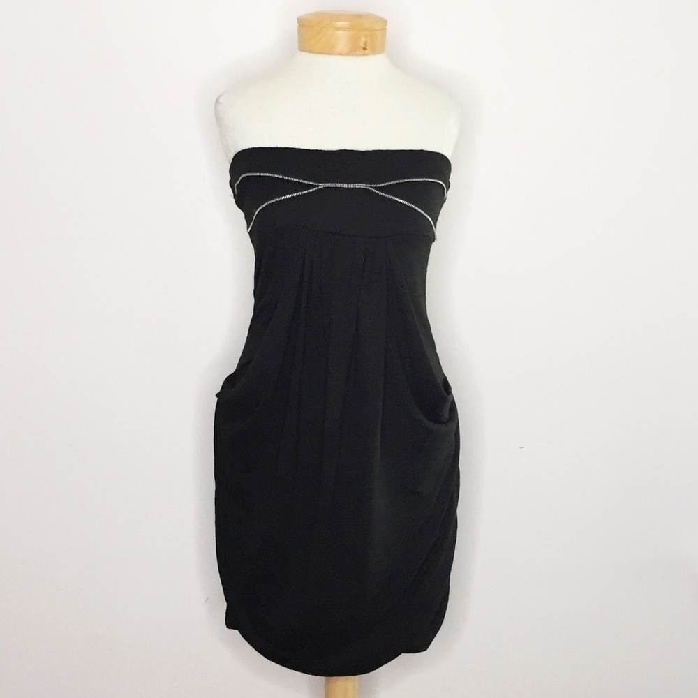 ZARA | black strapless dress Y2K